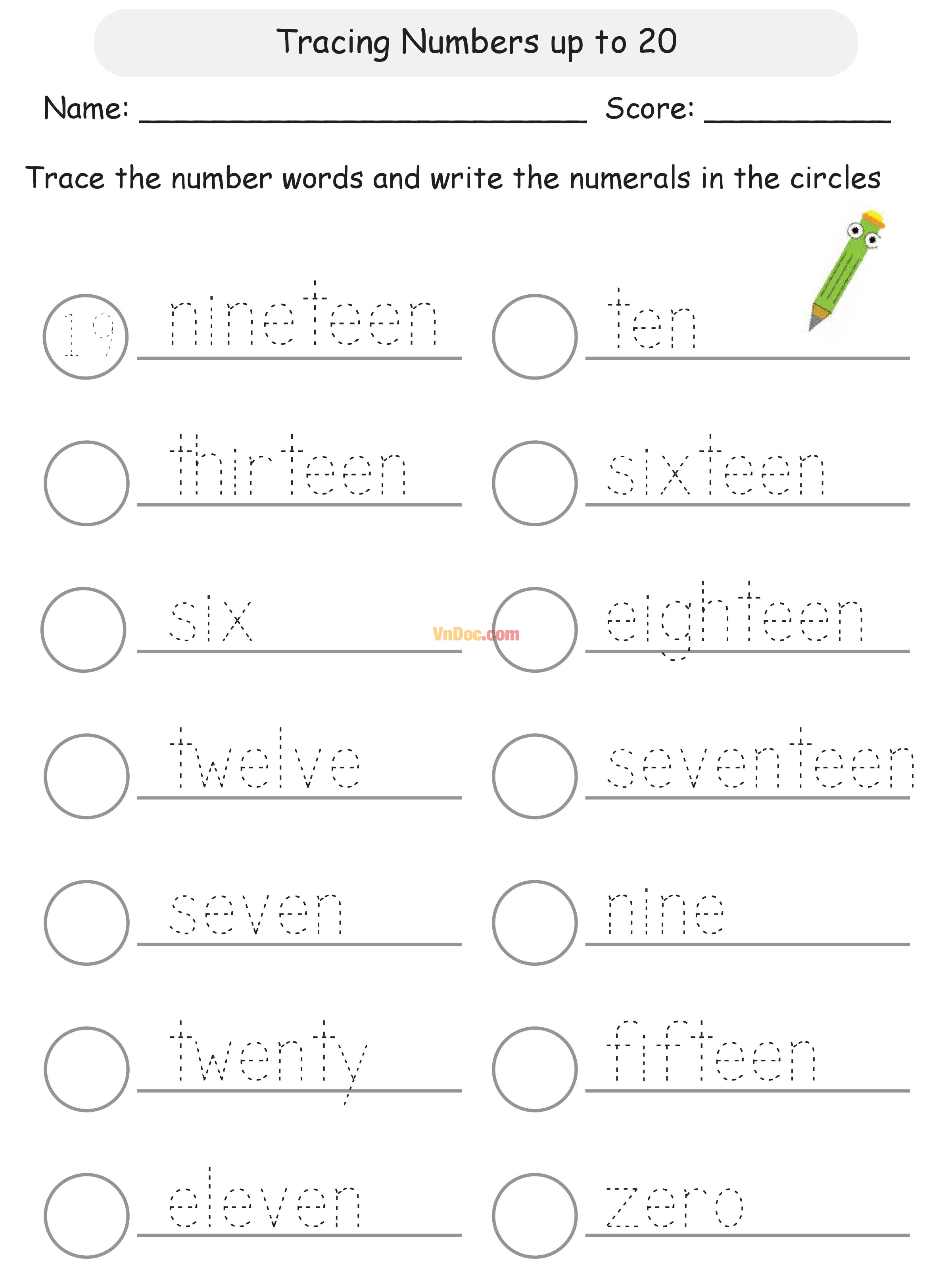 Học Toán Tiếng Anh lớp 1 bài 10