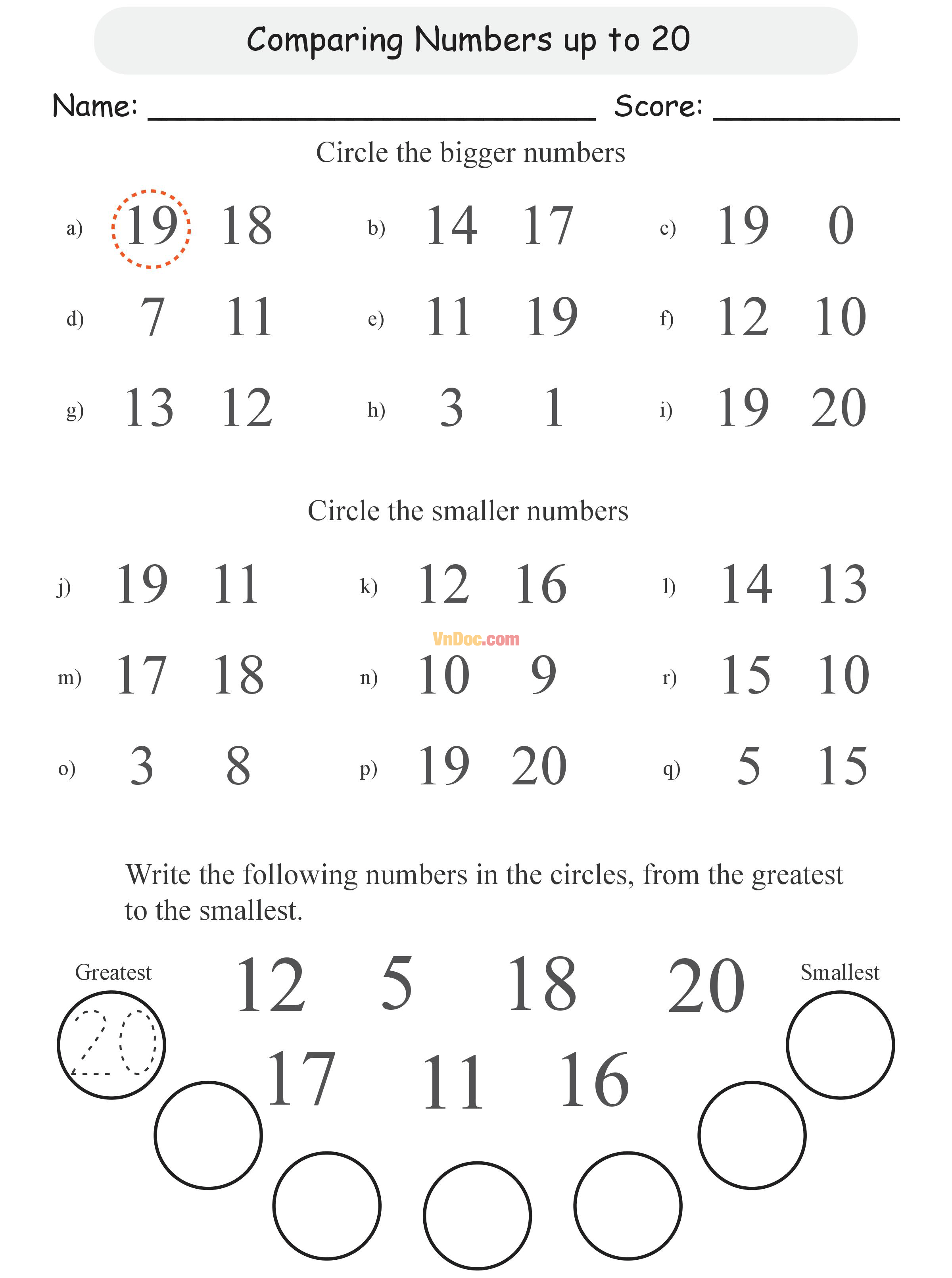 Học Toán Tiếng Anh lớp 1 bài 14