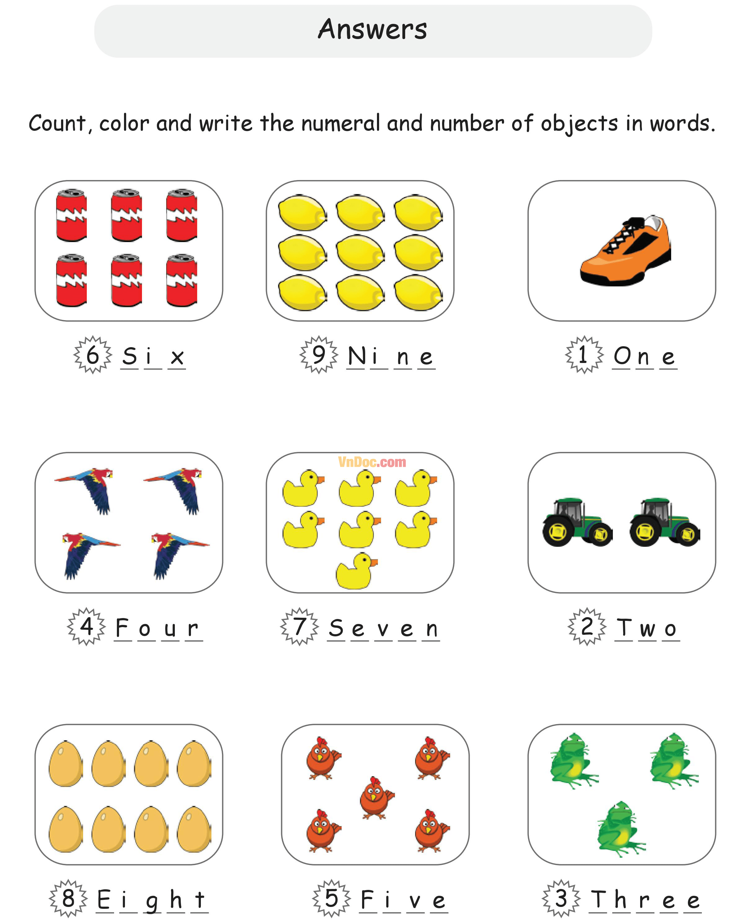 Counting Numbers Học Toán Tiếng Anh lớp 1 bài 9