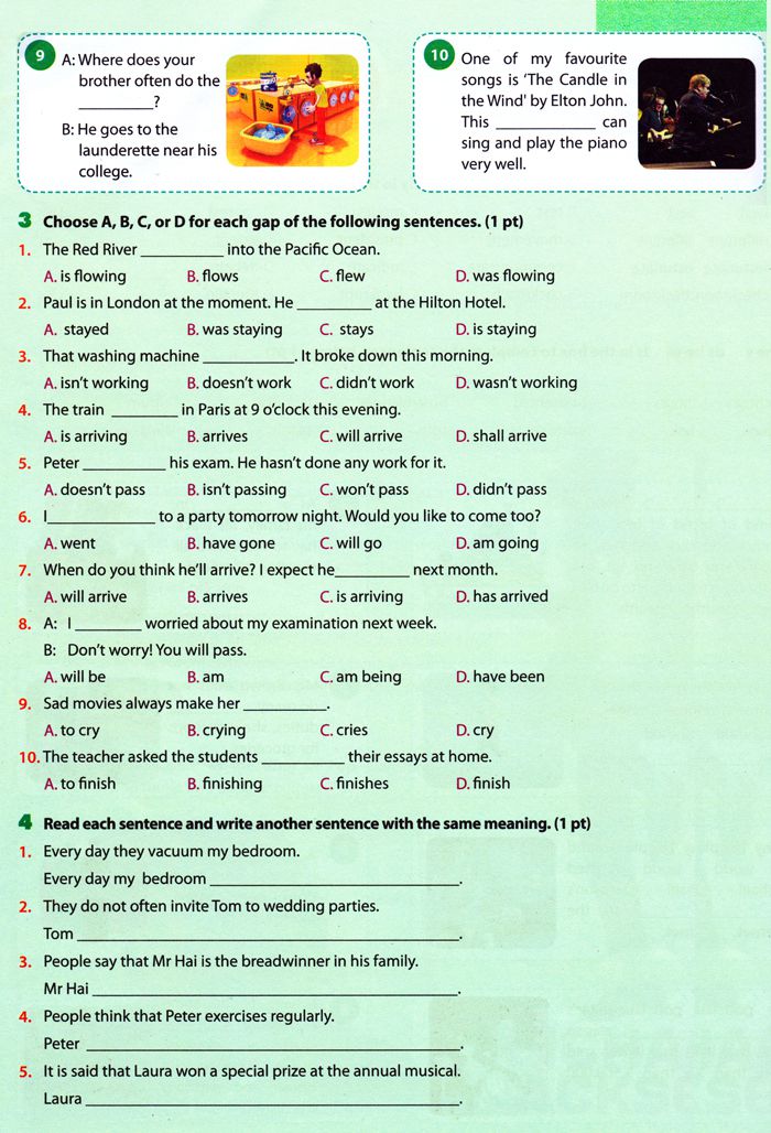 Bài tập ngữ pháp tiếng Anh 10 có đáp án 