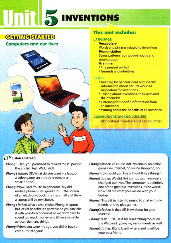 Tiếng Anh lớp 10 Chương trình mới Unit 5: INVENTIONS