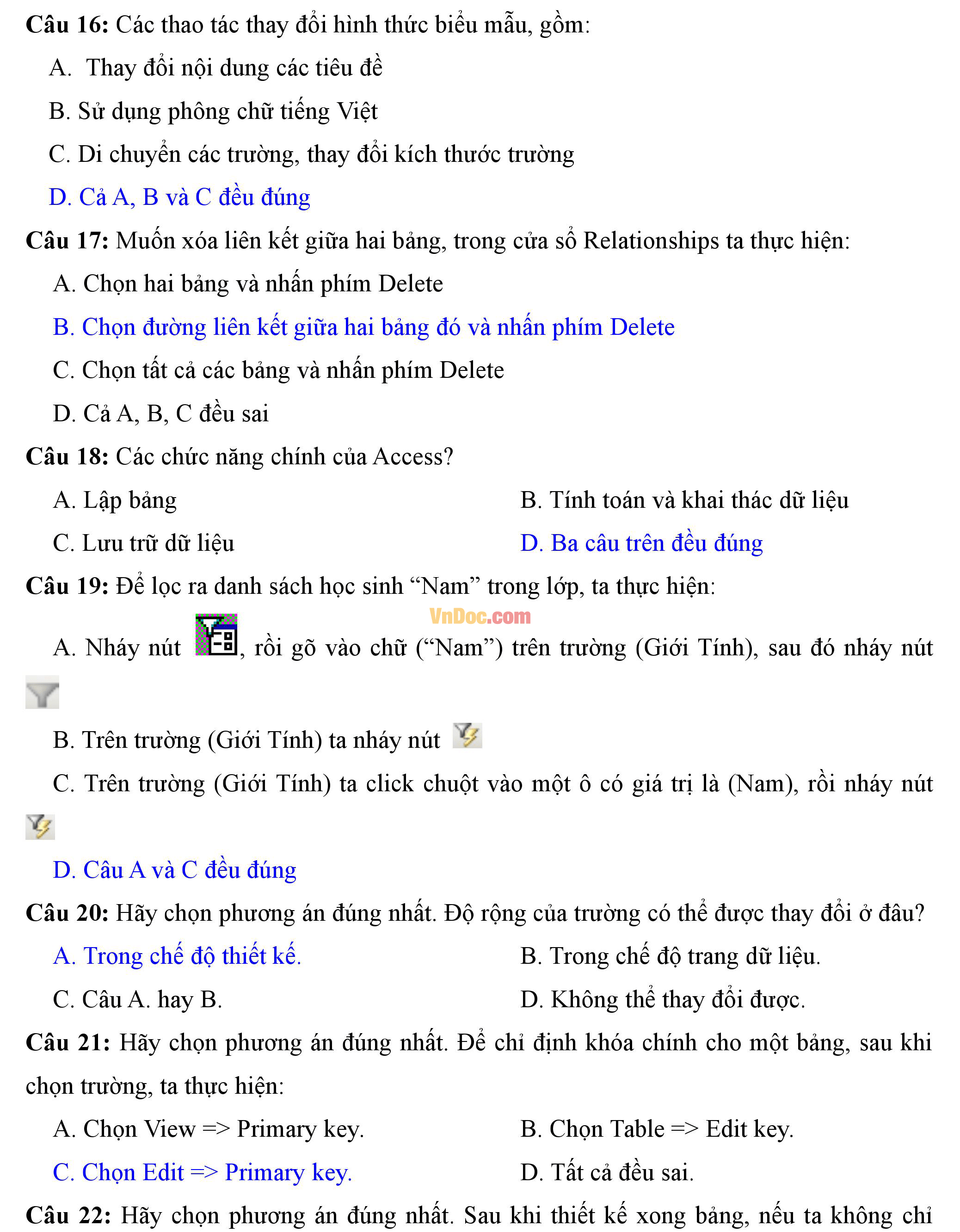 Đề thi hk1 môn tin học lớp 12