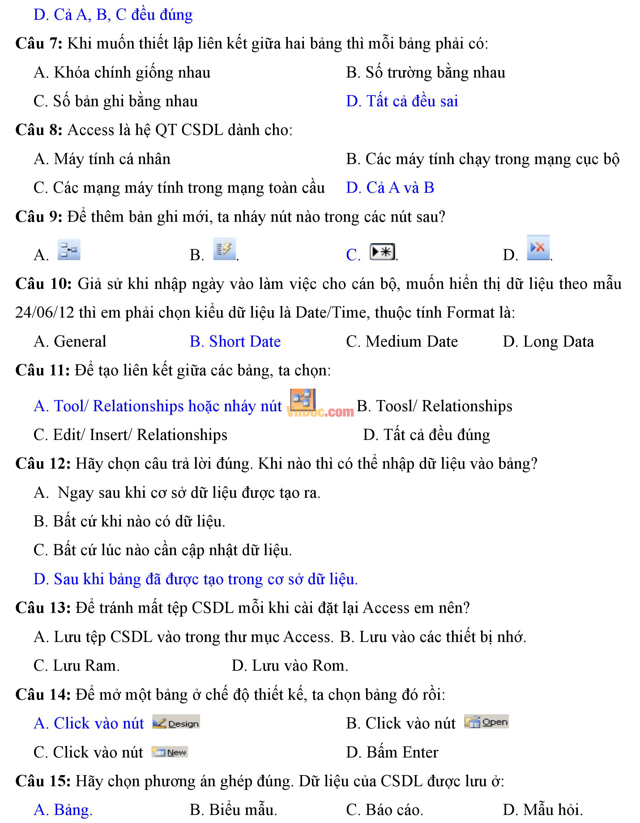 Đề thi hk1 môn tin học lớp 12