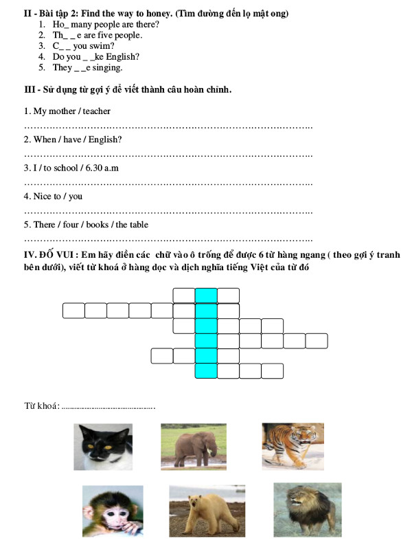 Toán Tiếng Anh Violympic