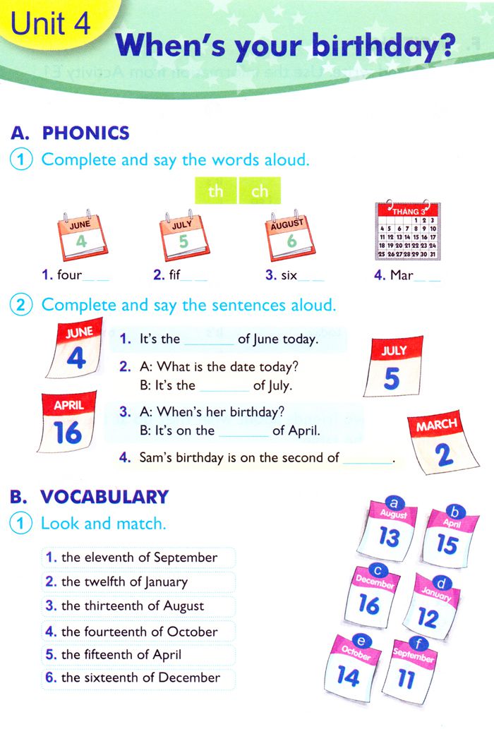 Bài tập Tiếng Anh lớp 5 Chương trình mới Unit 4: Mai’s Day