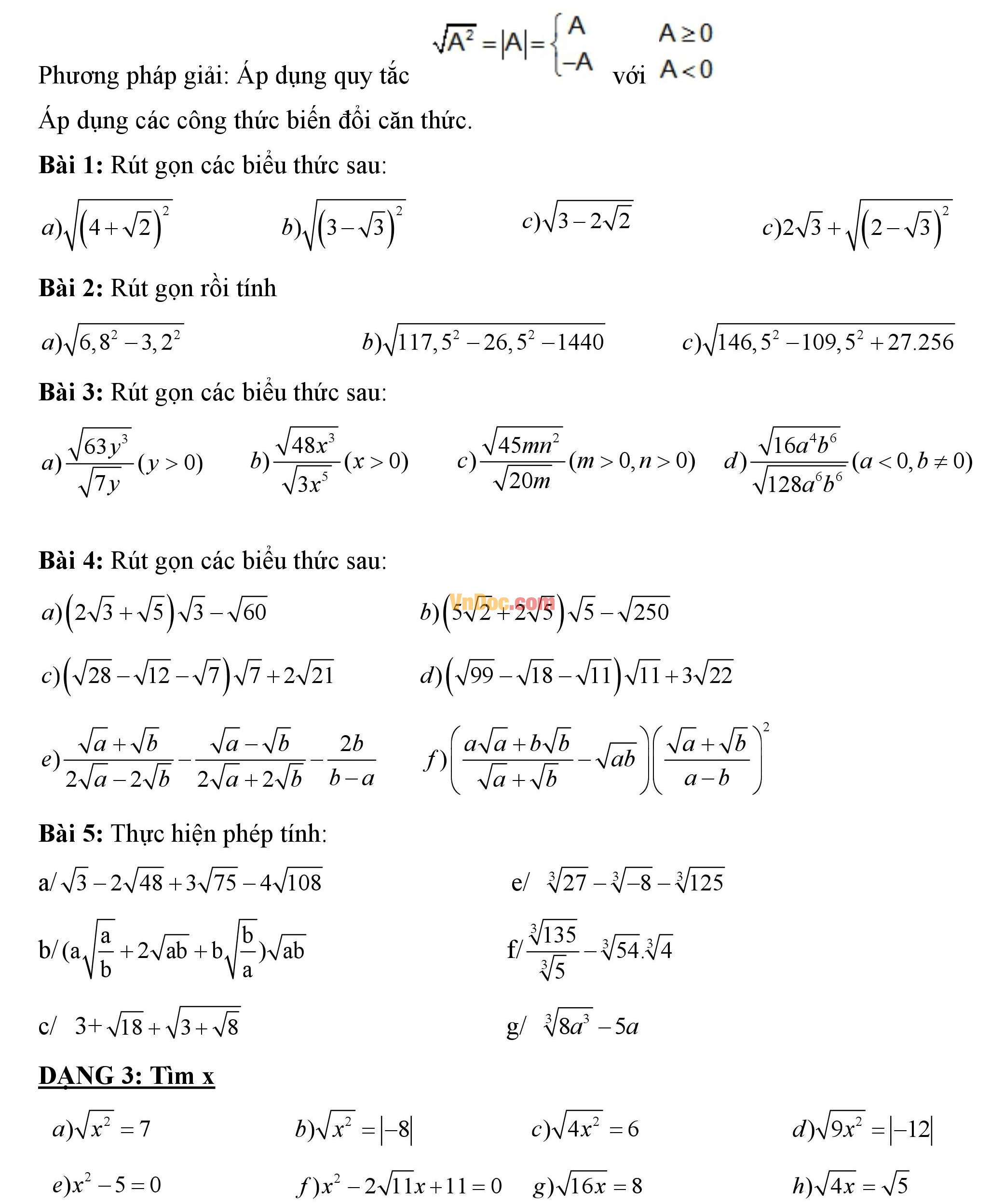 Đề cương ôn tập học kì 1 môn Toán lớp 9 năm học 2016 - 2017