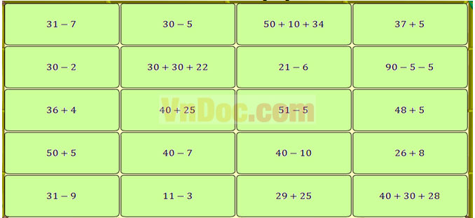 Đề thi Violympic Toán Tiếng Anh lớp 2