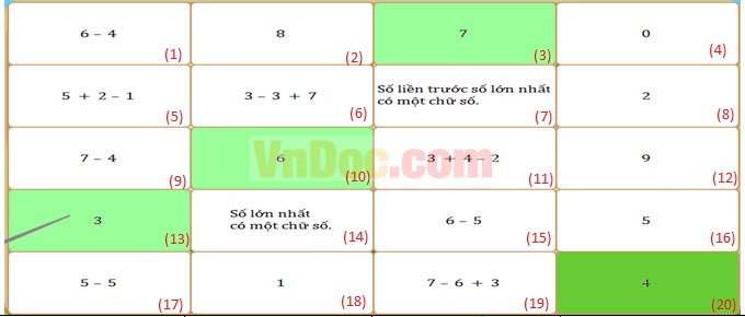 Đề thi Violympic Toán lớp 1 vòng 9