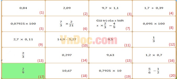 Đề thi Violympic Toán lớp 5 vòng 9