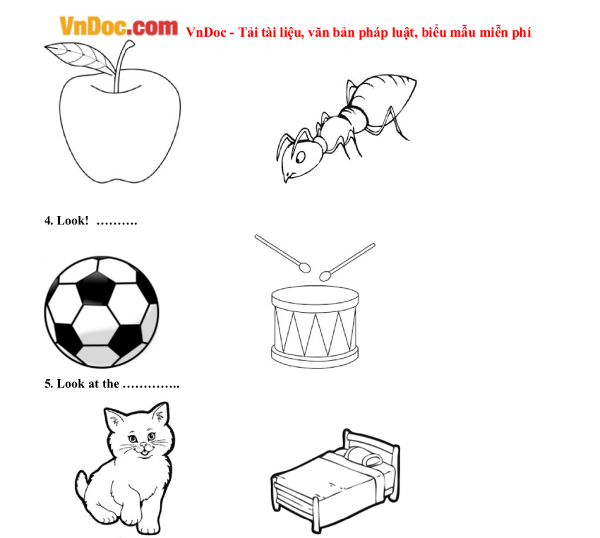 Đề kiểm tra học kỳ 1 môn tiếng Anh lớp 1 có đáp án