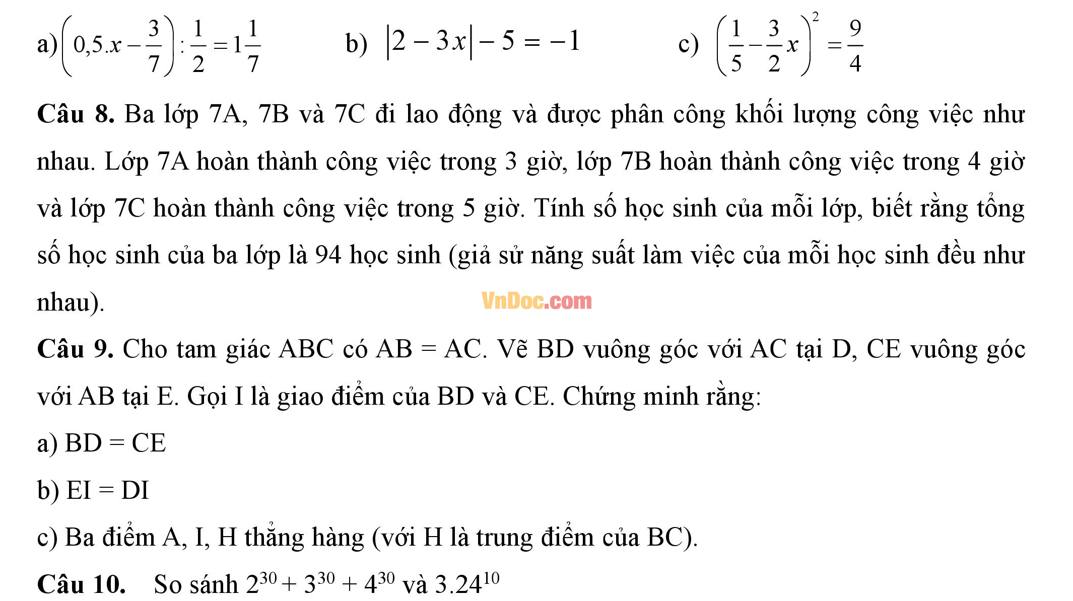 Đề thi hk1 môn toán lớp 7