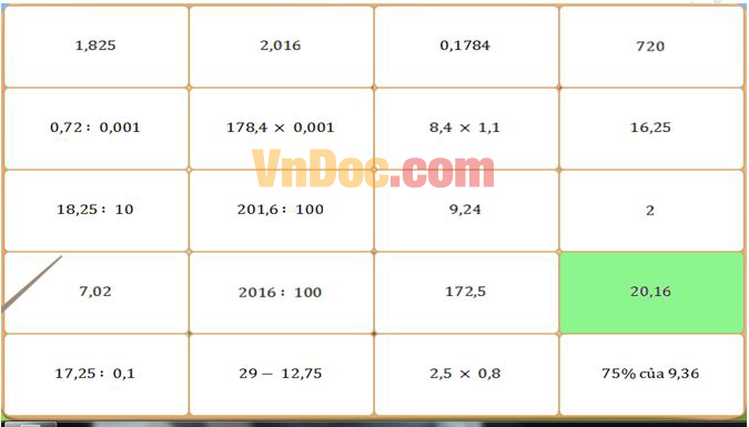 Đề thi Violympic Toán lớp 5 vòng 10 năm 2016 - 2017