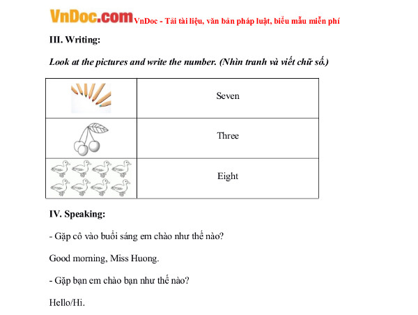 Đề thi học kỳ 1 môn tiếng Anh lớp 1 năm học 2016 Bộ đề thi tiếng anh cho học sinh lớp 1