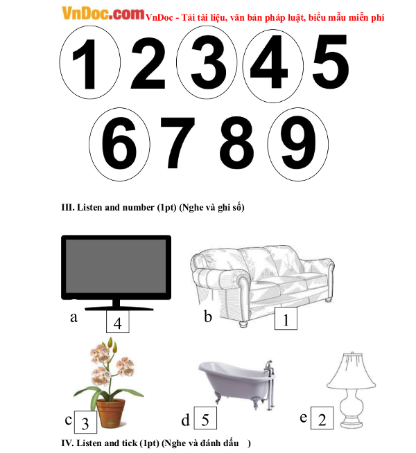 Trắc nghiệm tiếng anh lớp 2 Đề thi Violympic Toán Tiếng Anh lớp 2