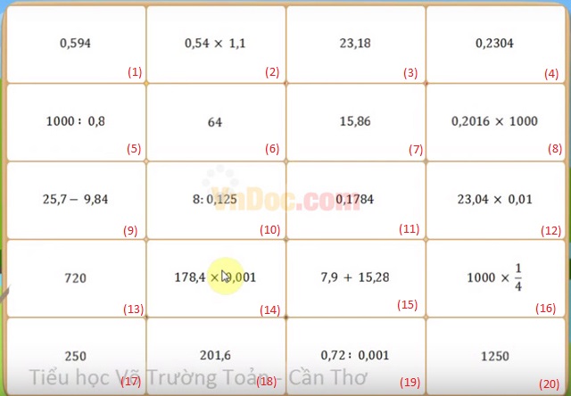 Đề thi Violympic Toán lớp 5