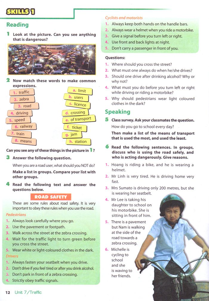 Looking Back - Project Unit 7 Lớp 7 Trang 14 SGK Skills 1 Unit 7 Lớp 7 Trang 12 SGK