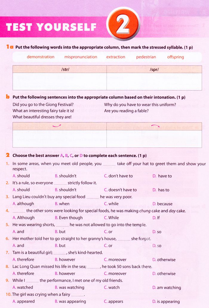 Đề kiểm tra 1 tiết môn Tiếng Anh lớp 8 Chương trình mới - Lần 2