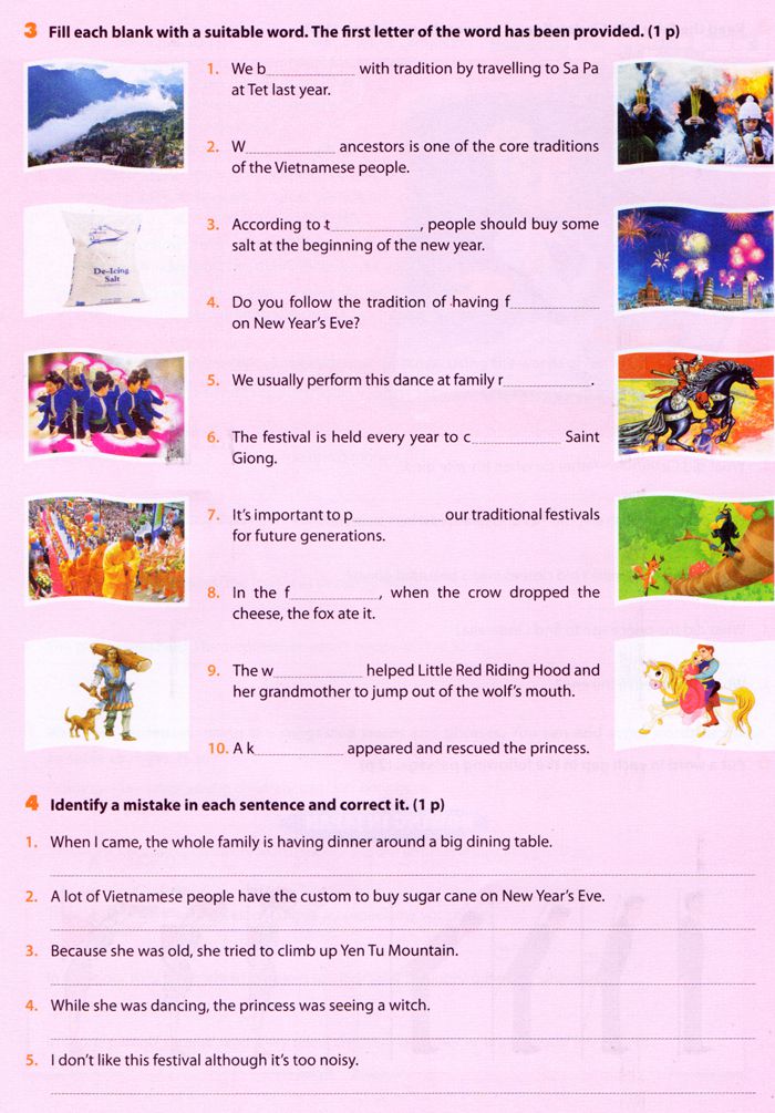 Đề kiểm tra 1 tiết môn Tiếng Anh lớp 8 Thí điểm có đáp án