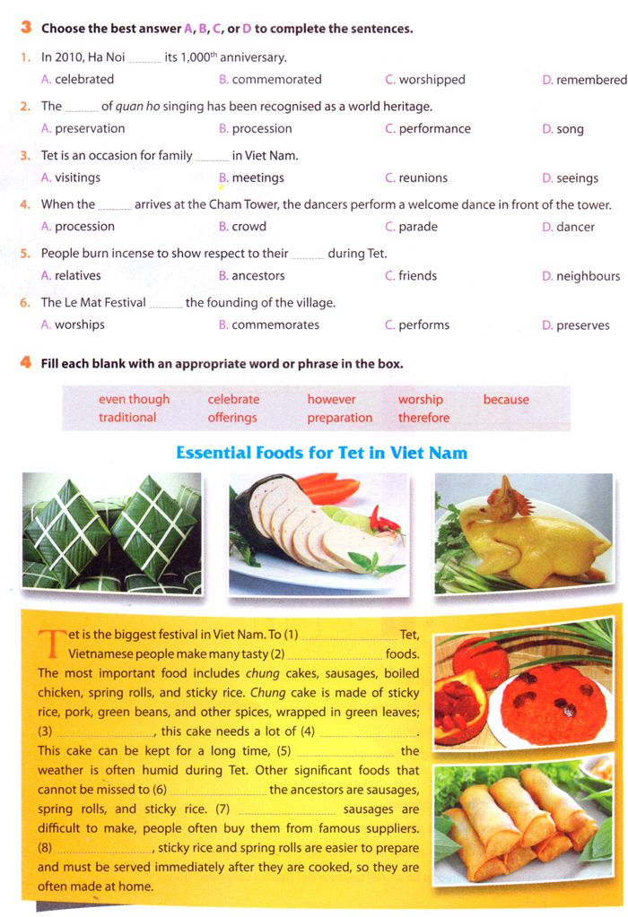 Bài tập Tiếng Anh lớp 8 Chương trình mới Unit 5