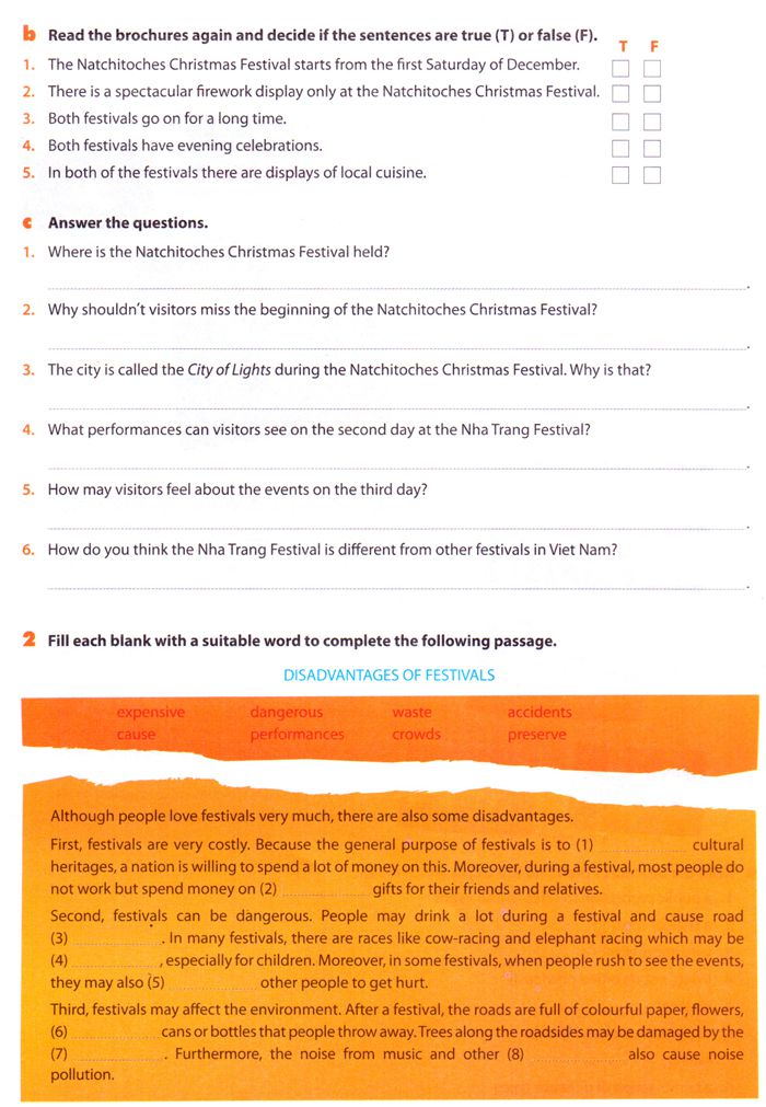 Bài tập Tiếng Anh lớp 8 Chương trình mới