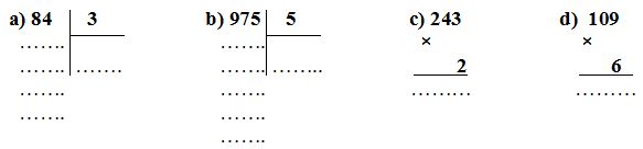 Đề thi học kì 1 môn Toán lớp 3