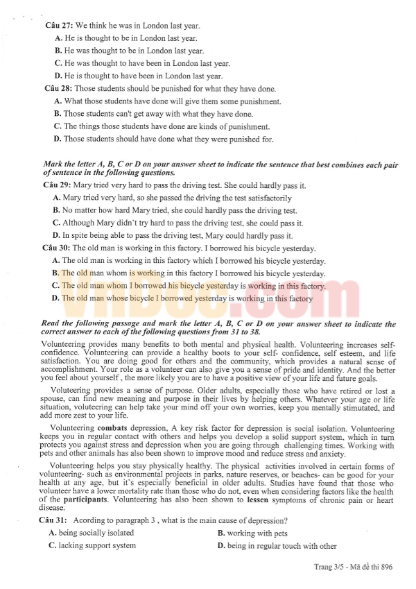 Đề Thi Học Kì 1 Tiếng Anh 11 chọn lọc Đề thi học kì 1 lớp 11 môn Tiếng Anh