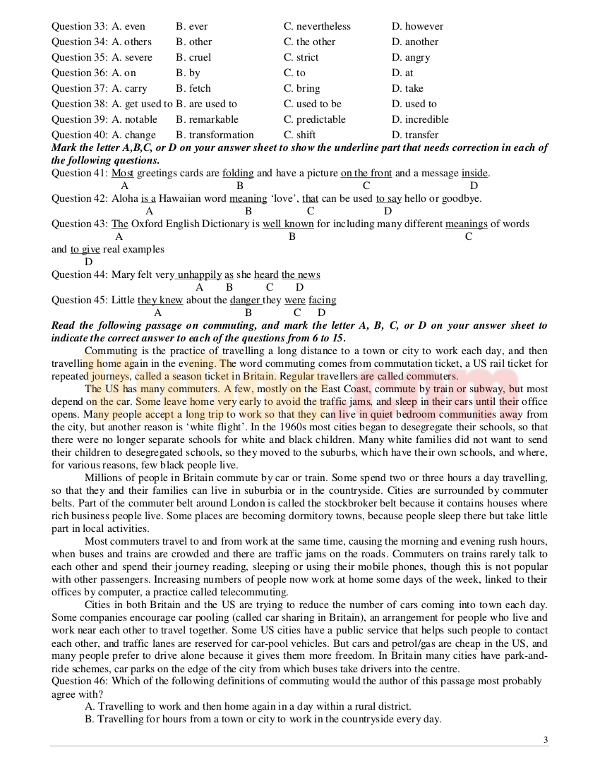 Đáp án đề khảo sát chất lượng môn Tiếng Anh lớp 12 năm học 2016 Đáp án đề khảo sát chất lượng môn Tiếng Anh lớp 12