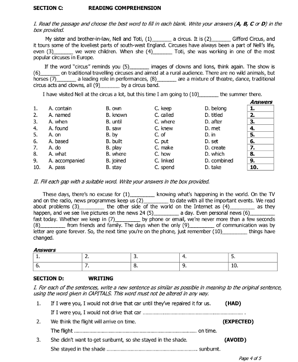 Đề thi học sinh giỏi lớp 9 môn tiếng Anh năm học 2015 – 2016 có đáp án Đề thi học sinh giỏi lớp 9 môn tiếng Anh năm học 2015 – 2016