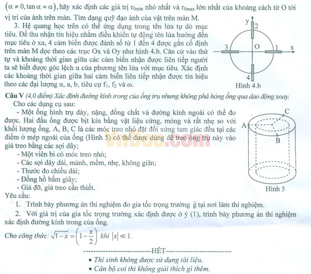 Đề thi học sinh giỏi quốc gia THPT môn Vật lý năm 2017 (Ngày thứ hai)