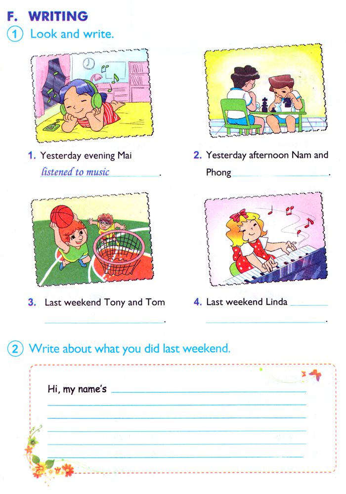 Bài tập điền từ và sắp xếp lại câu Tiếng Anh lớp 4