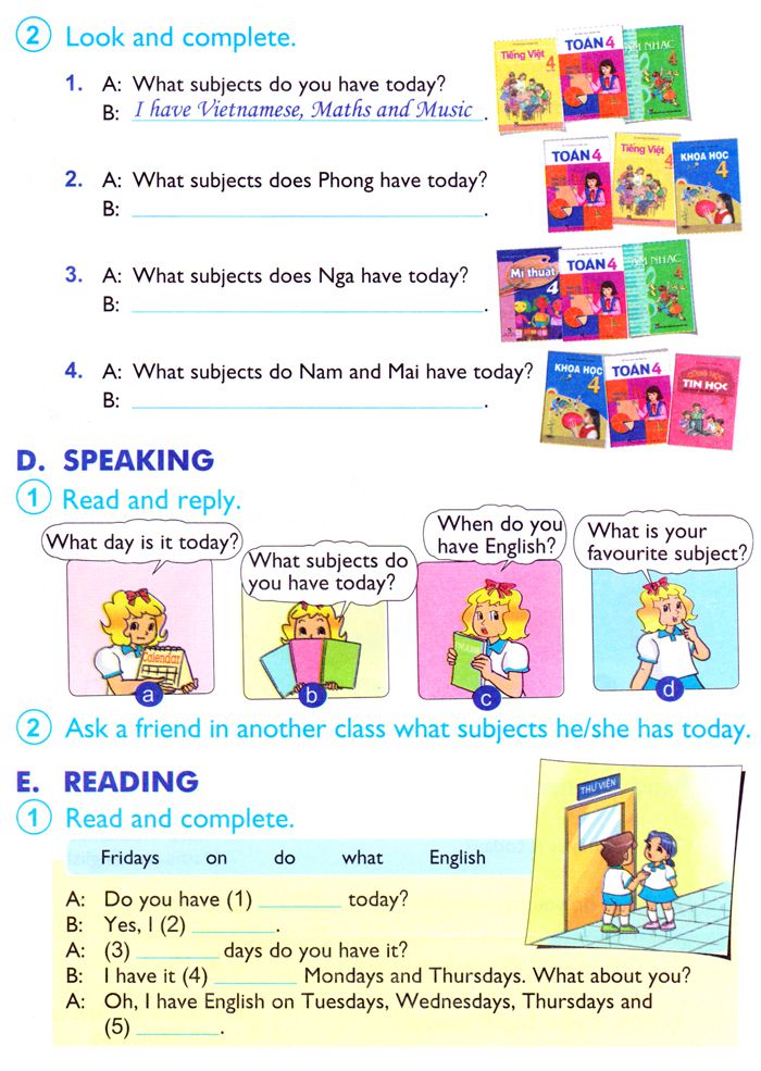 Lesson 2 Unit 8 trang 54 SGK Tiếng Anh lớp 4 Mới tập 1