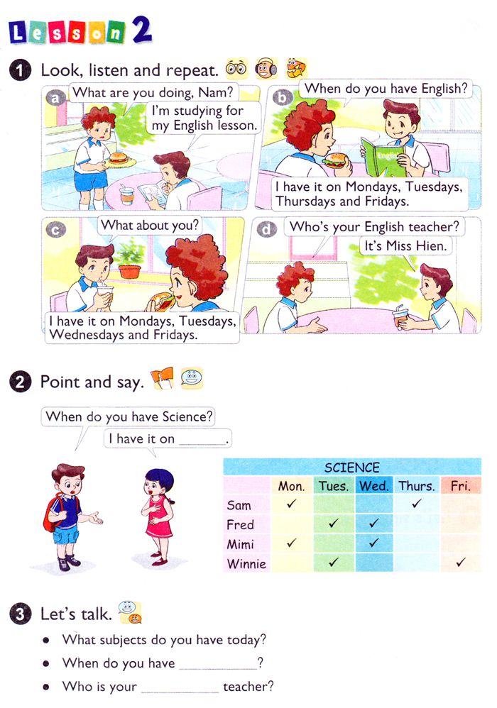 Unit 8. What subjects do you have today? Unit 8: What subjects do you have today? - CT Bộ GDĐT 4