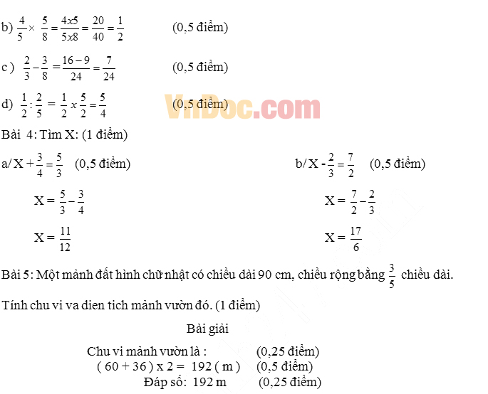 Đề kiểm tra giữa học kì 2 môn Toán lớp 4 Đề thi giữa học kì 2 môn Toán lớp 4