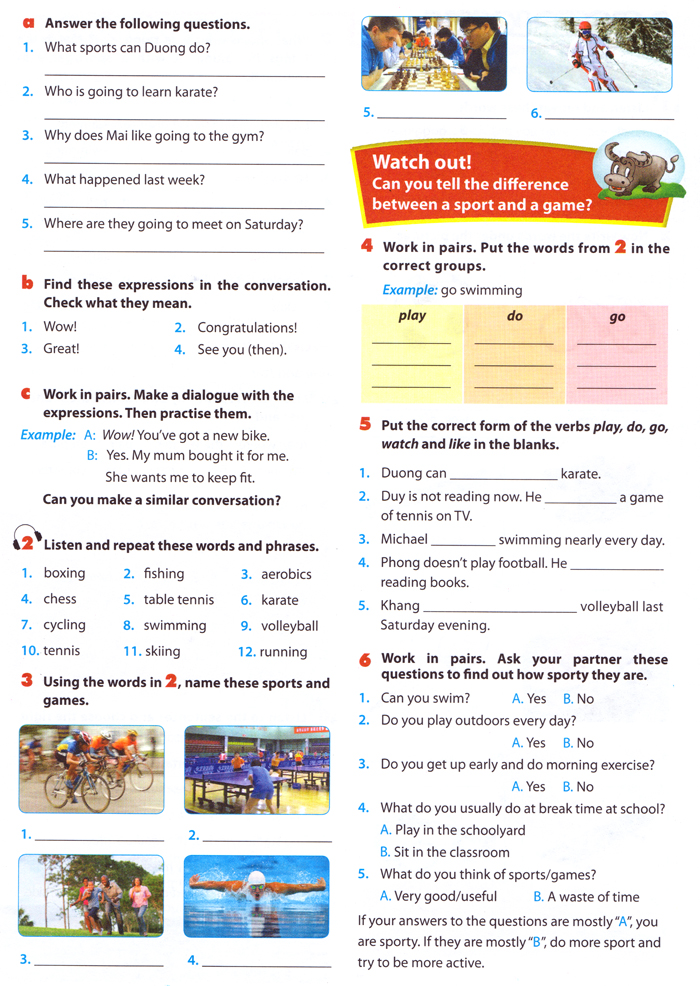 Getting Started Unit 8 Lớp 6 Trang 16 SGK A Closer Look 1 Unit 8 Lớp 6 Trang 18 SGK