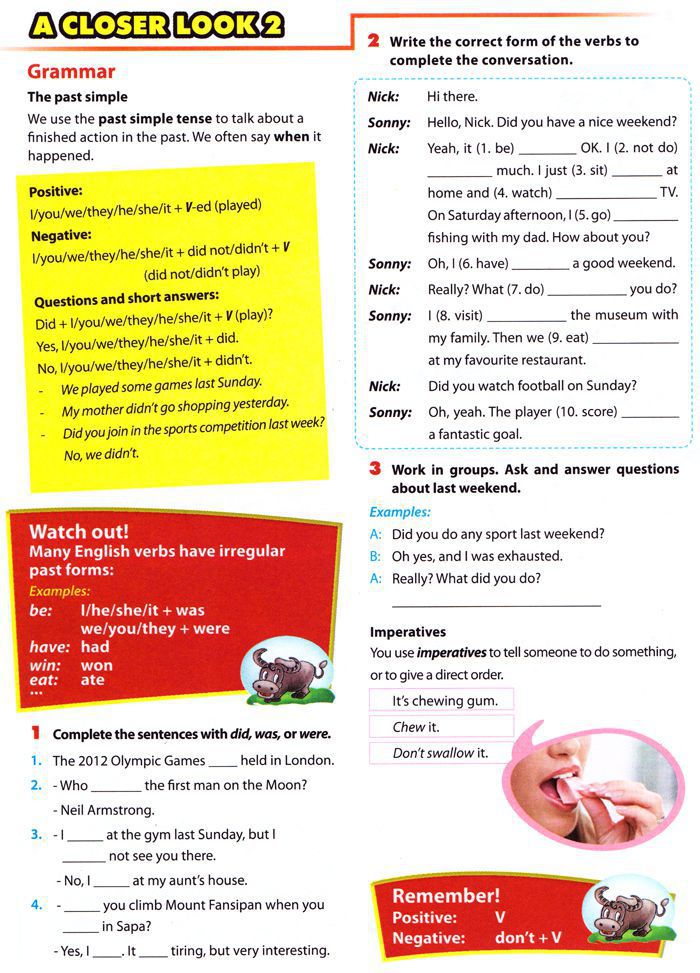 Communication Unit 8 Lớp 6 Trang 21 SGK A Closer Look 2 Unit 8 Lớp 6 Trang 19 SGK