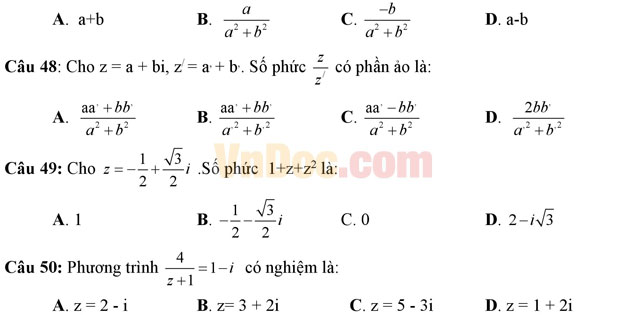 Đề thi thử THPT Quốc gia năm 2017 môn Toán trắc nghiệm có đáp án