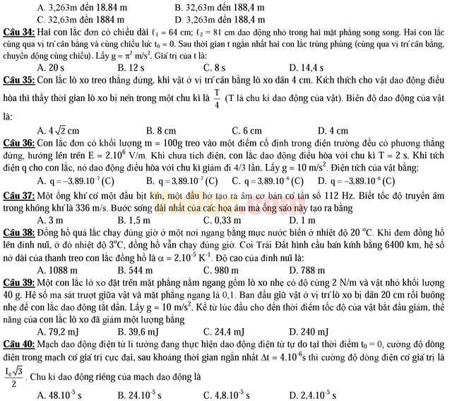 Đề thi thử THPT Quốc gia năm 2017 môn Vật lý trường THPT Chuyên Đại học Sư phạm Hà Nội (Lần 1) Đề thi thử THPT Quốc gia năm 2017 môn Vật lý có đáp án