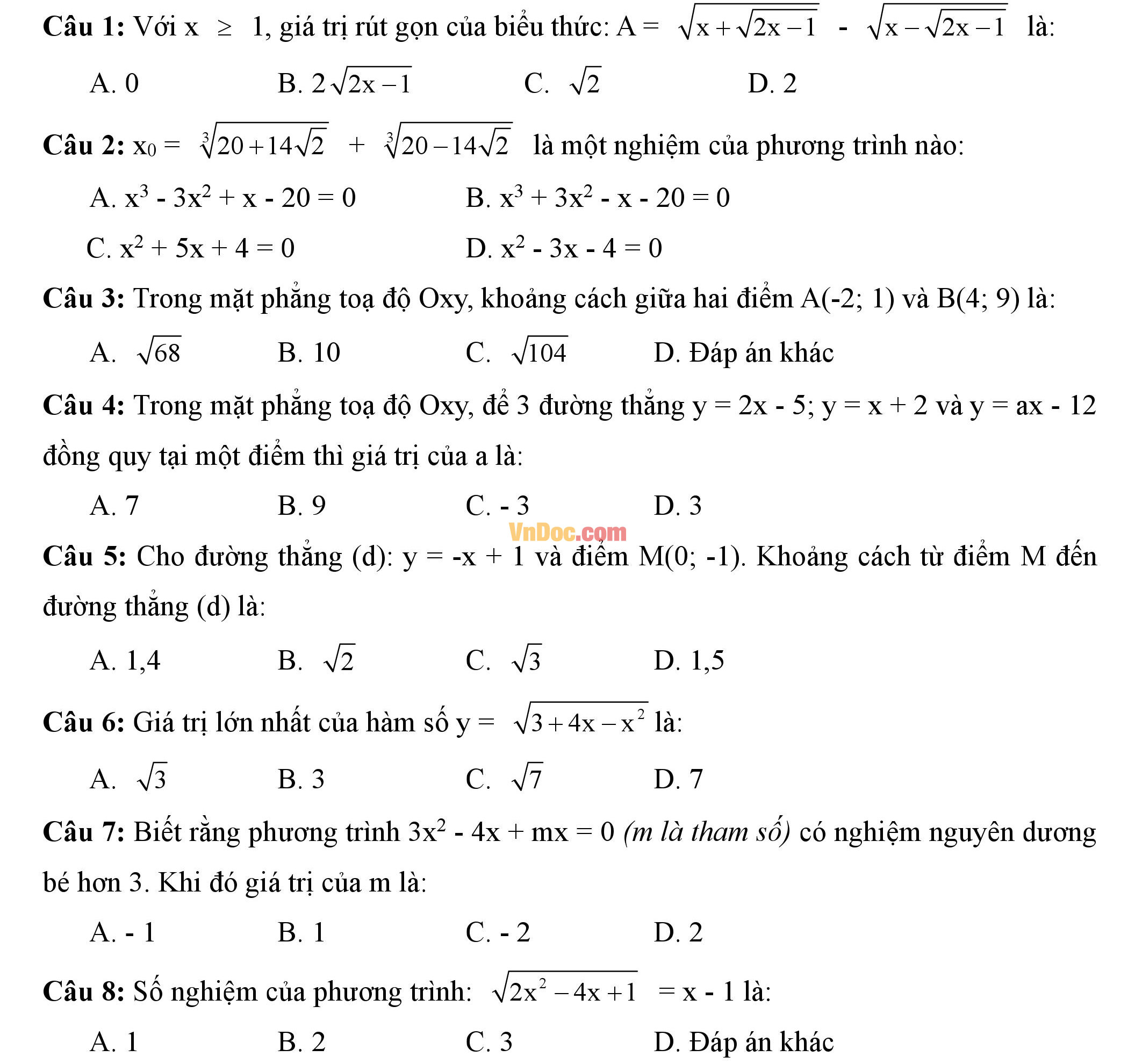 Đề thi hsg môn toán lớp 9