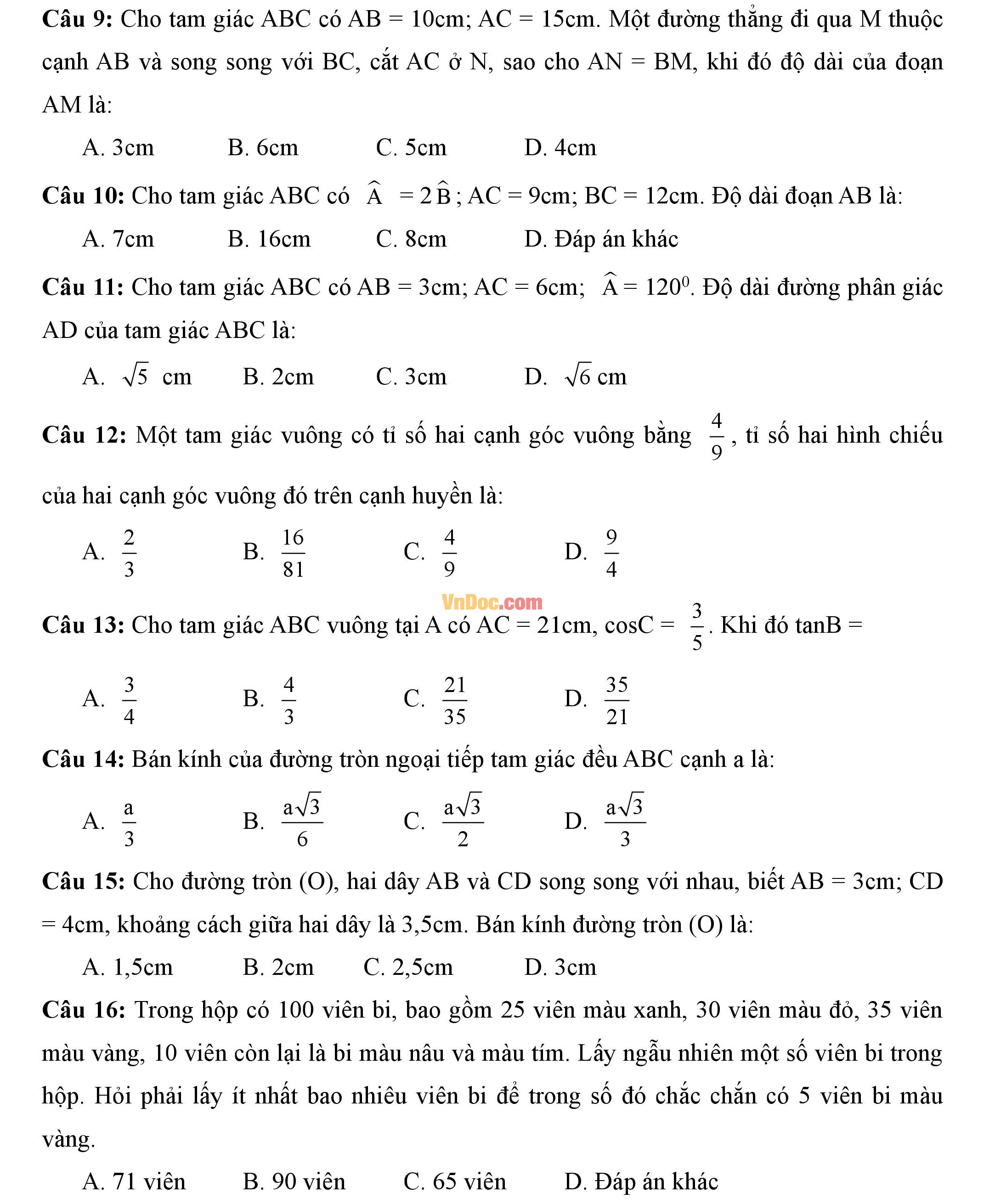 Đề thi hsg môn toán lớp 9