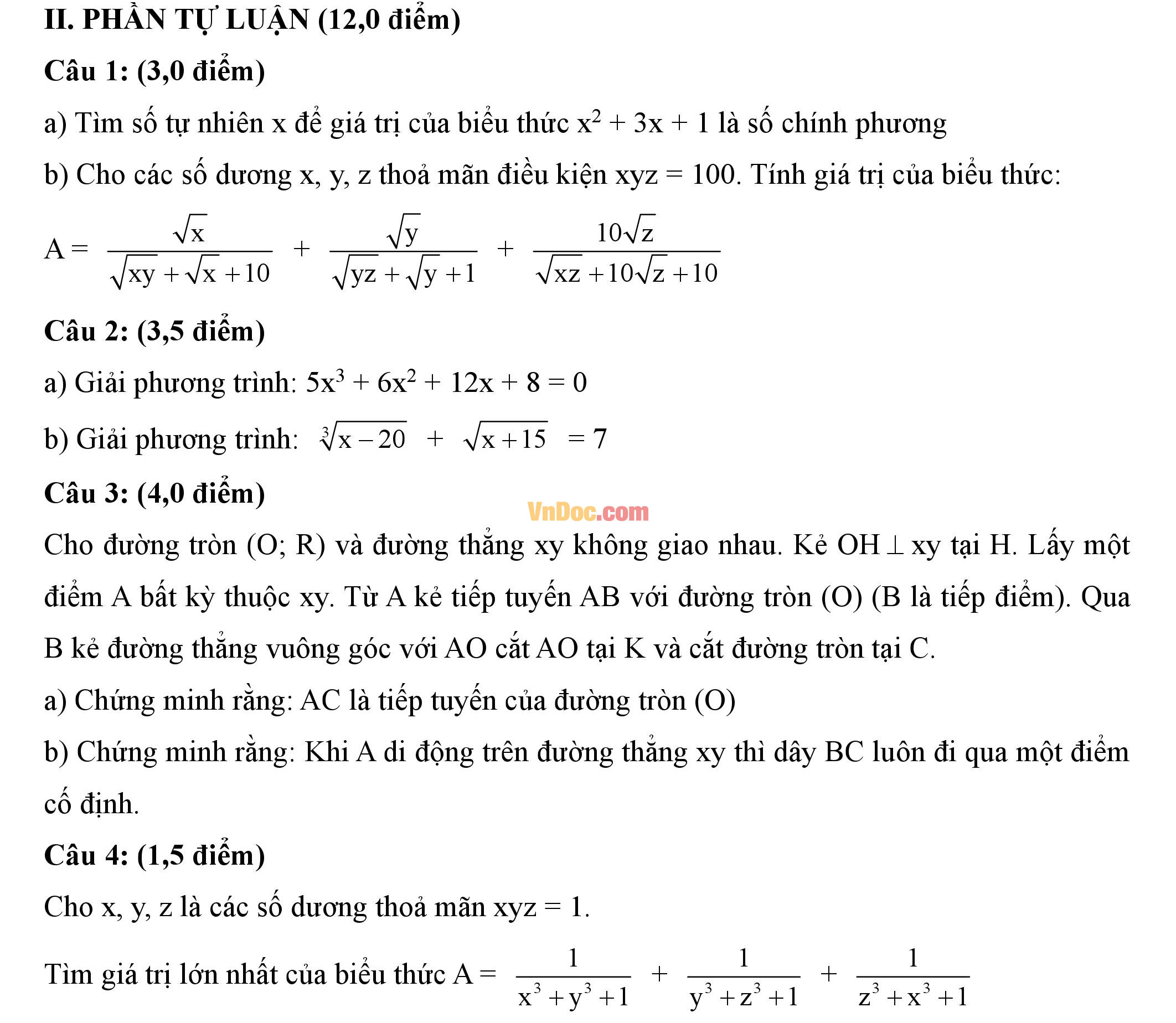 Đề thi hsg môn toán lớp 9