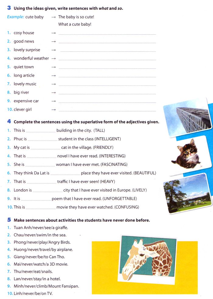 Bài tập Tiếng Anh lớp 6 Thí điểm Unit 9: Cities of the World