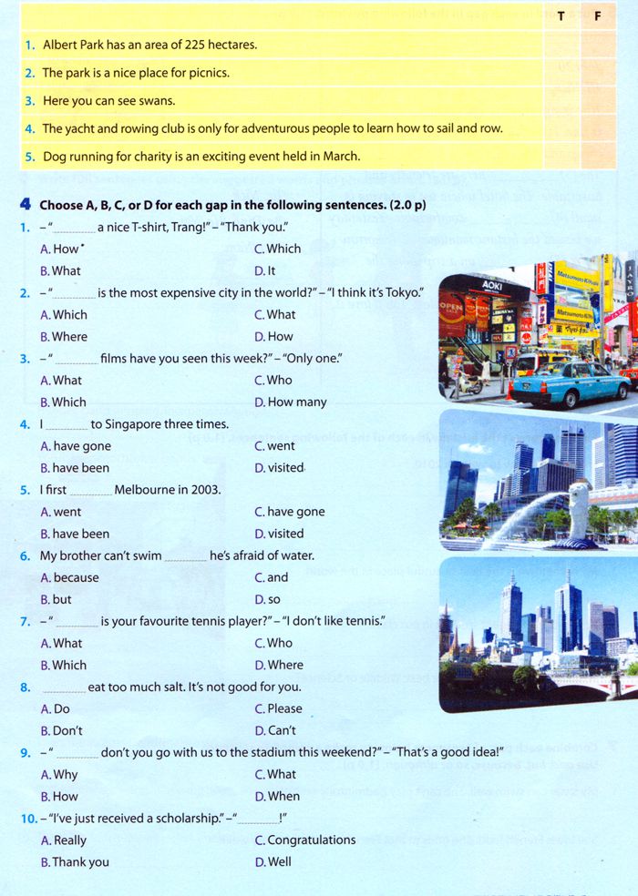 Đề kiểm tra 1 tiết môn Tiếng Anh lớp 6 Chương trình mới có đáp án