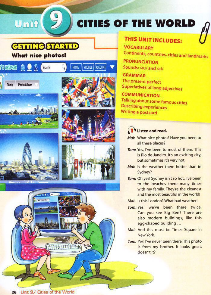 Bài tập Tiếng Anh lớp 6 Thí điểm Unit 9: Cities of the World có đáp án Bài tập Tiếng Anh lớp 6 Thí điểm Unit 9: Cities of the World