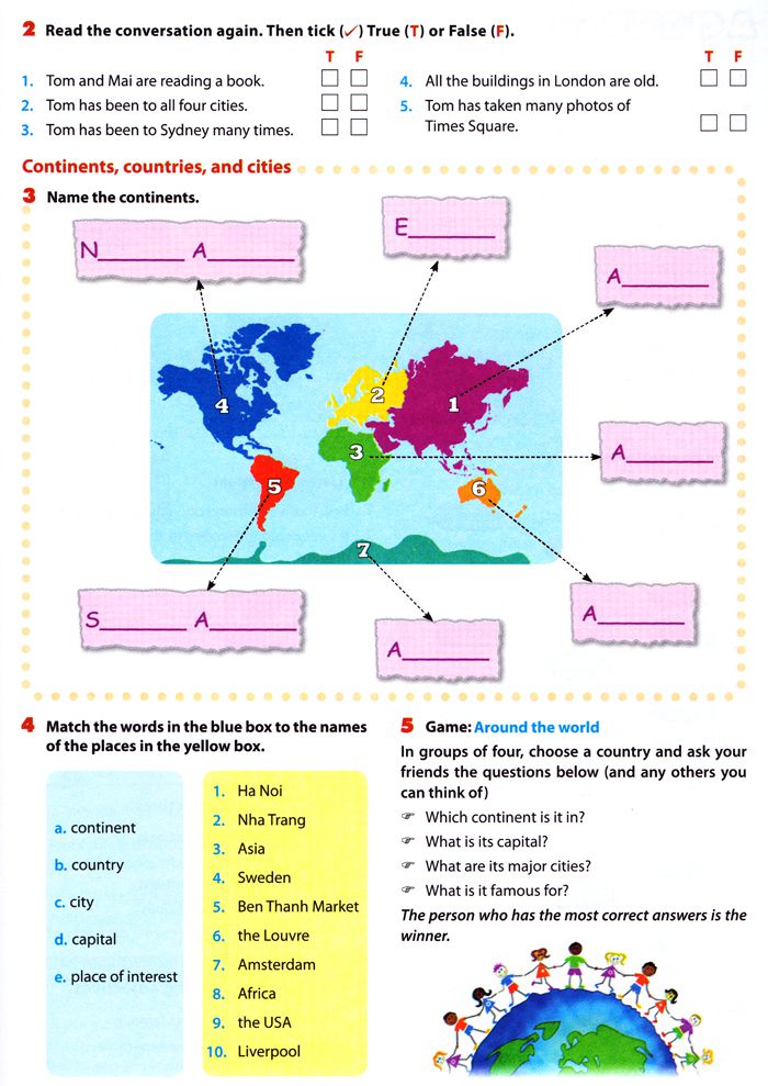 Tiếng Anh lớp 6 chương trình mới Bài tập Tiếng Anh lớp 6 Thí điểm Unit 9: Cities of the World