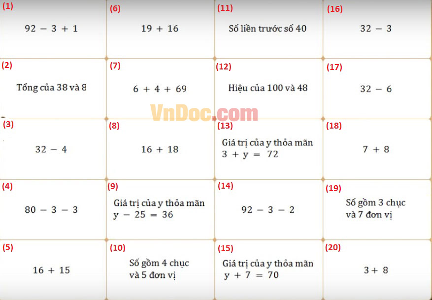 Đề thi giải Toán trên mạng lớp 2 có đáp án