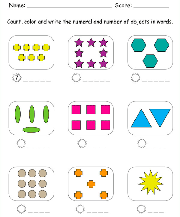Bài tập Toán Tiếng Anh lớp 1: Numbers & Counting