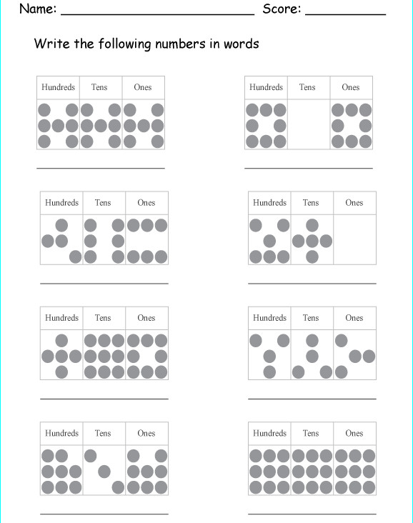 Toán song ngữ lớp 2: Các số trong phạm vi 1000 Bài tập Toán Tiếng Anh lớp 2 có đáp án