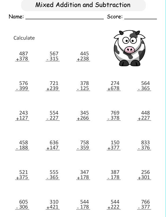 Cộng Số Có 3 Chữ Số Không Nhớ