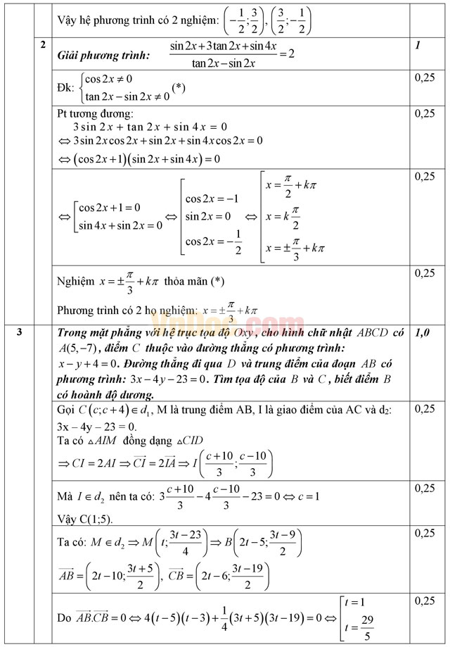 Đề thi học sinh giỏi môn Toán lớp 12 trường THPT Nguyễn Duy Thì, Vĩnh Phúc năm học 2016 - 2017 (Lần 1) Đề thi học sinh giỏi môn Toán lớp 12 có đáp án