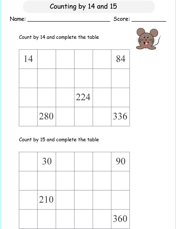 Bài tập Toán Tiếng Anh lớp 3: Skip Counting by 2 Digits